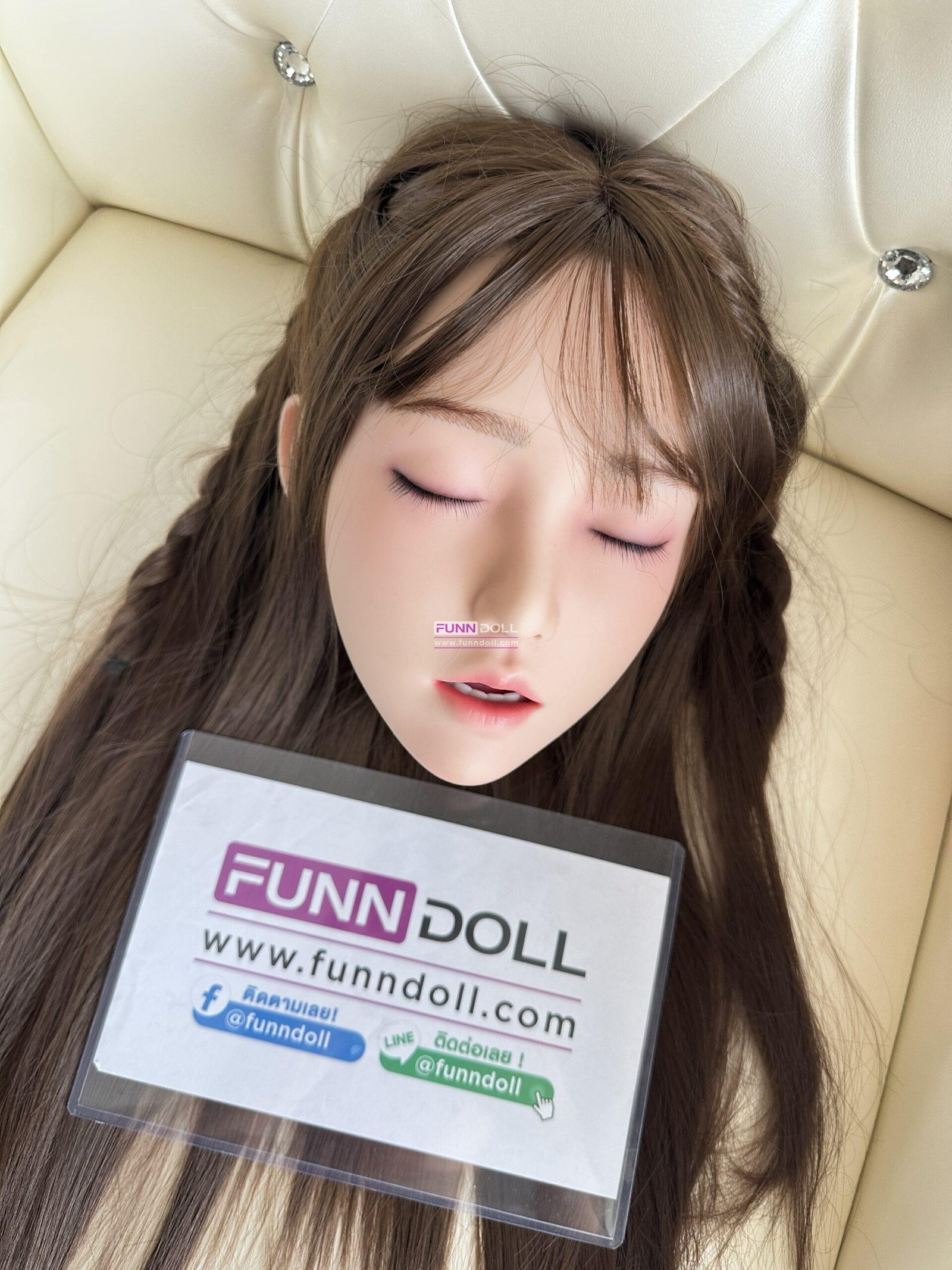 หัวตุ๊กตายางพร้อมส่ง หัวซิลิโคนปลูกผม มีช่องปาก เพดาน ฟัน ลิ้น น้องปุยฝ้าย สั่งหัวเพิ่มเติมแอดไลน์ - Image 8