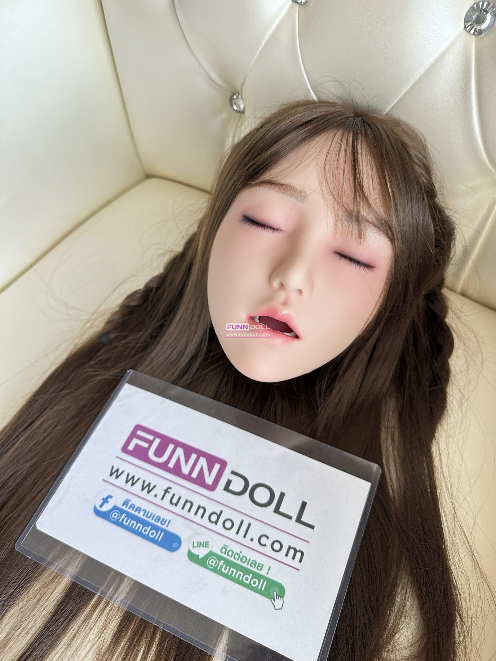 หัวตุ๊กตายางพร้อมส่ง หัวซิลิโคนปลูกผม มีช่องปาก เพดาน ฟัน ลิ้น น้องปุยฝ้าย สั่งหัวเพิ่มเติมแอดไลน์ - Image 4